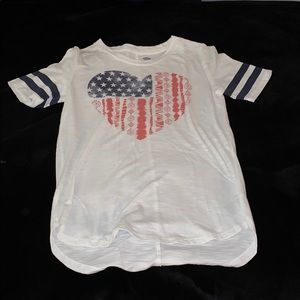 American flag heart tee